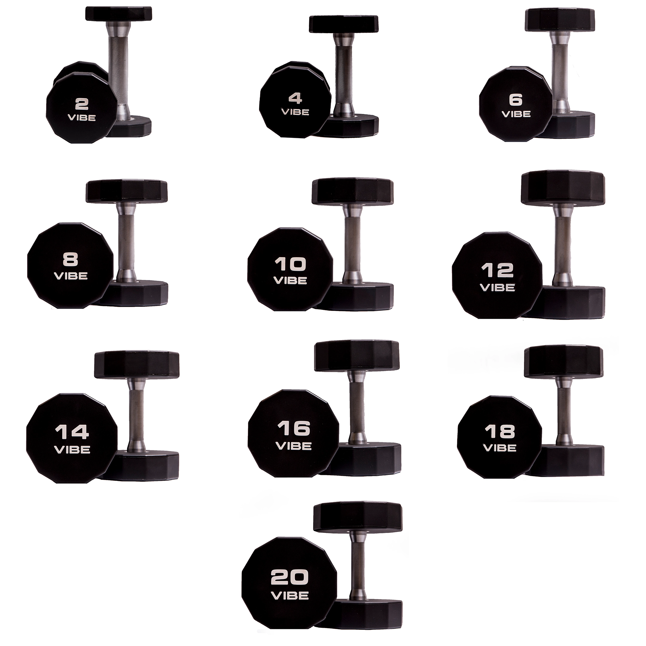 12 Edge Premium CPU Dumbbells Set, 2 – 20 Kg (Pairs)