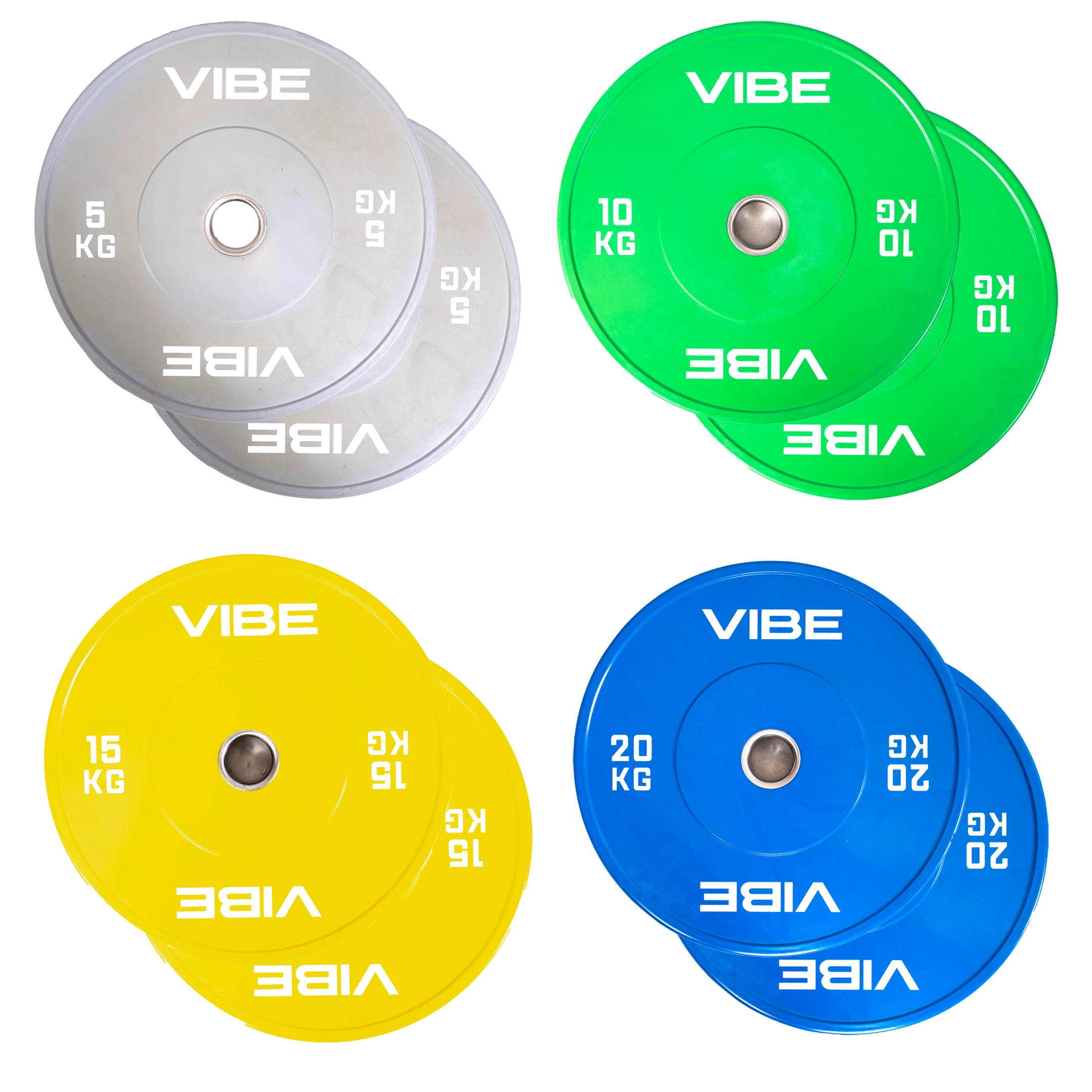 Premium Color Rubber Bumper Plate Set, 5 – 20 Kg (Pairs)