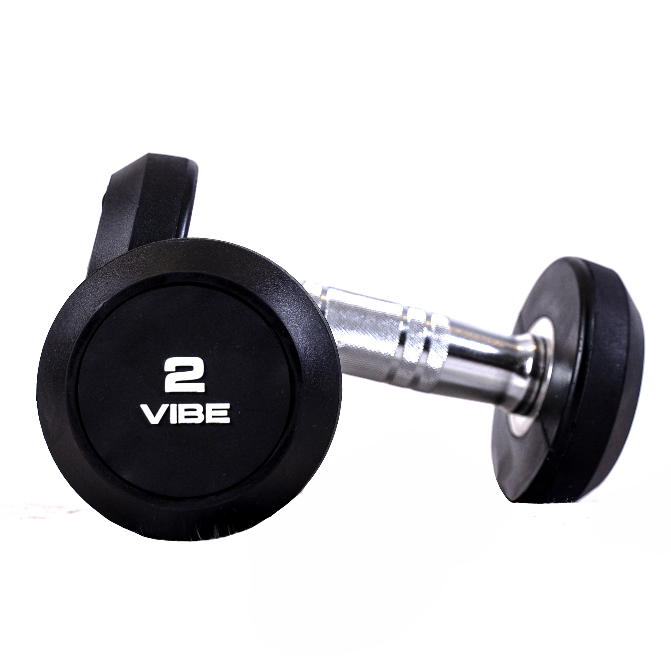 Round Rubber Dumbbells, 2 Kg (Pair)