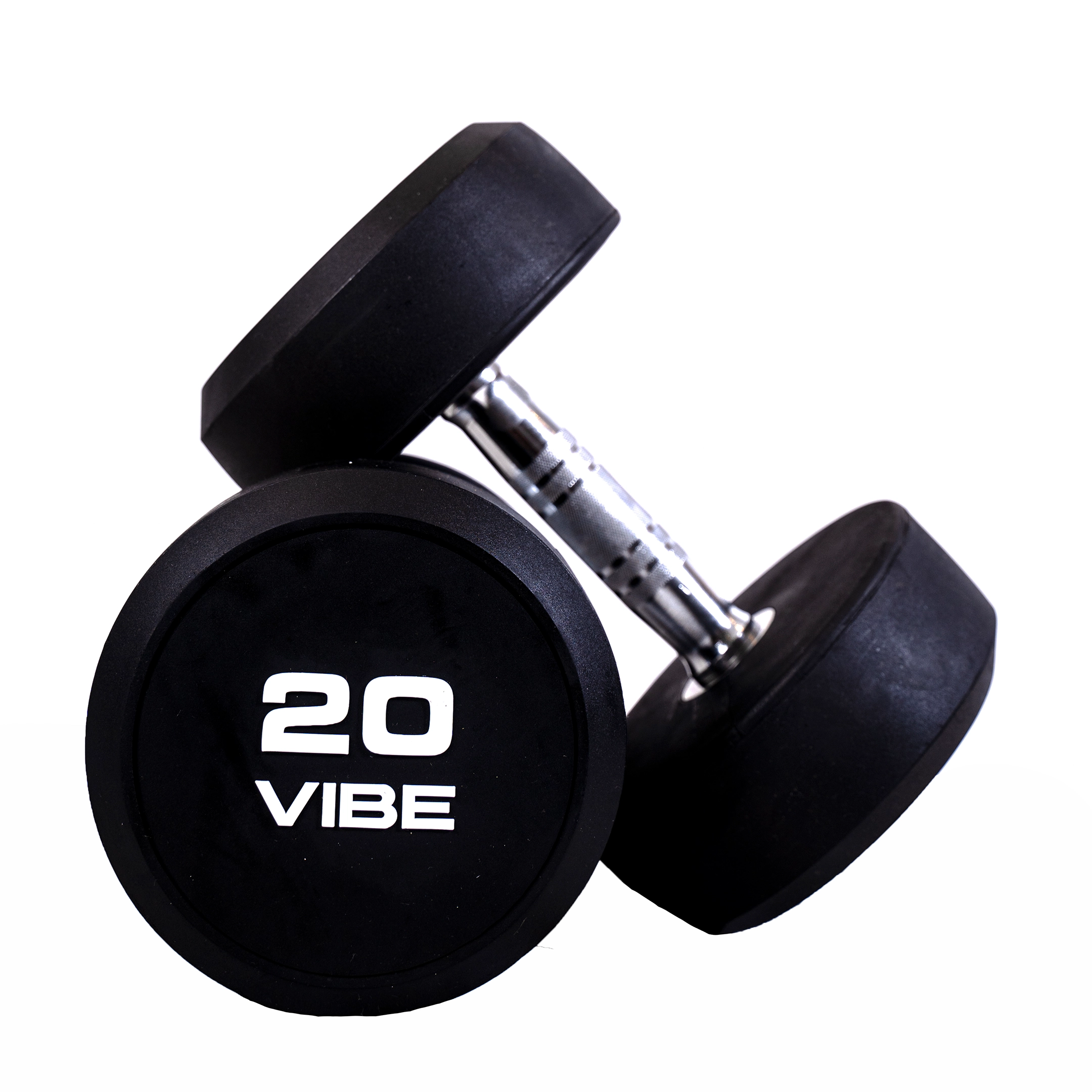 Round Rubber Dumbbells, 20 Kg (Pair)