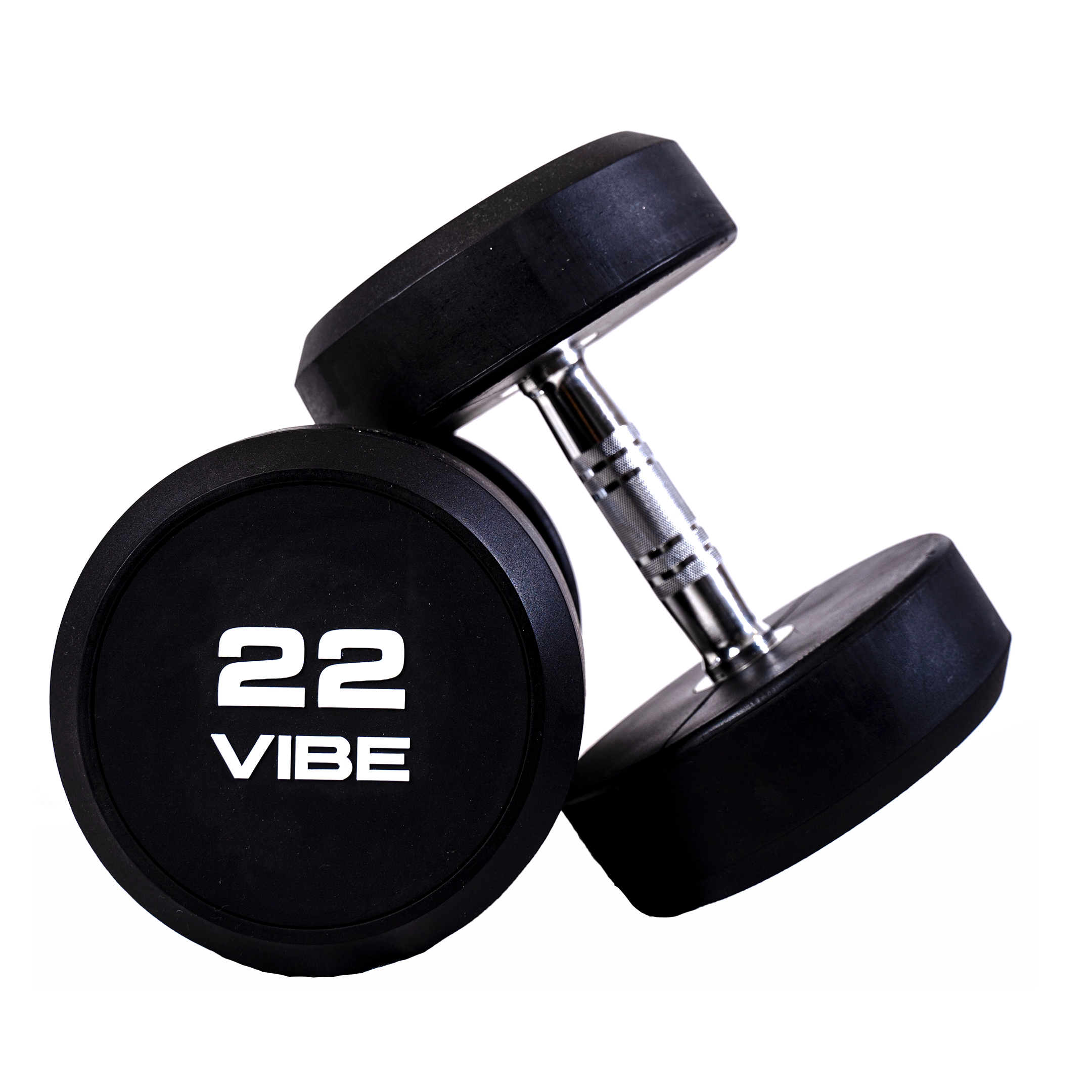 Round Rubber Dumbbells, 22 Kg (Pair)