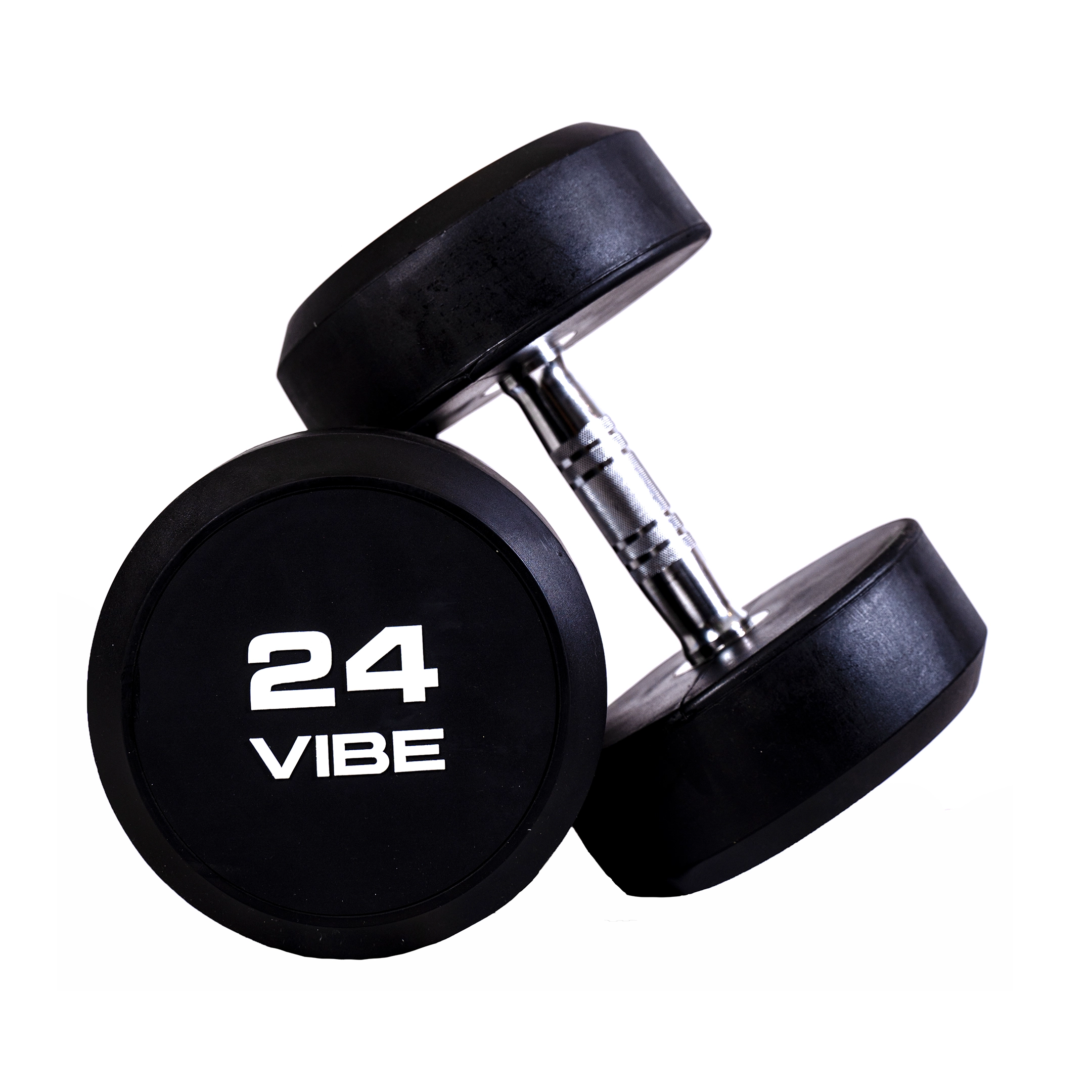 Round Rubber Dumbbells, 24 Kg (Pair)