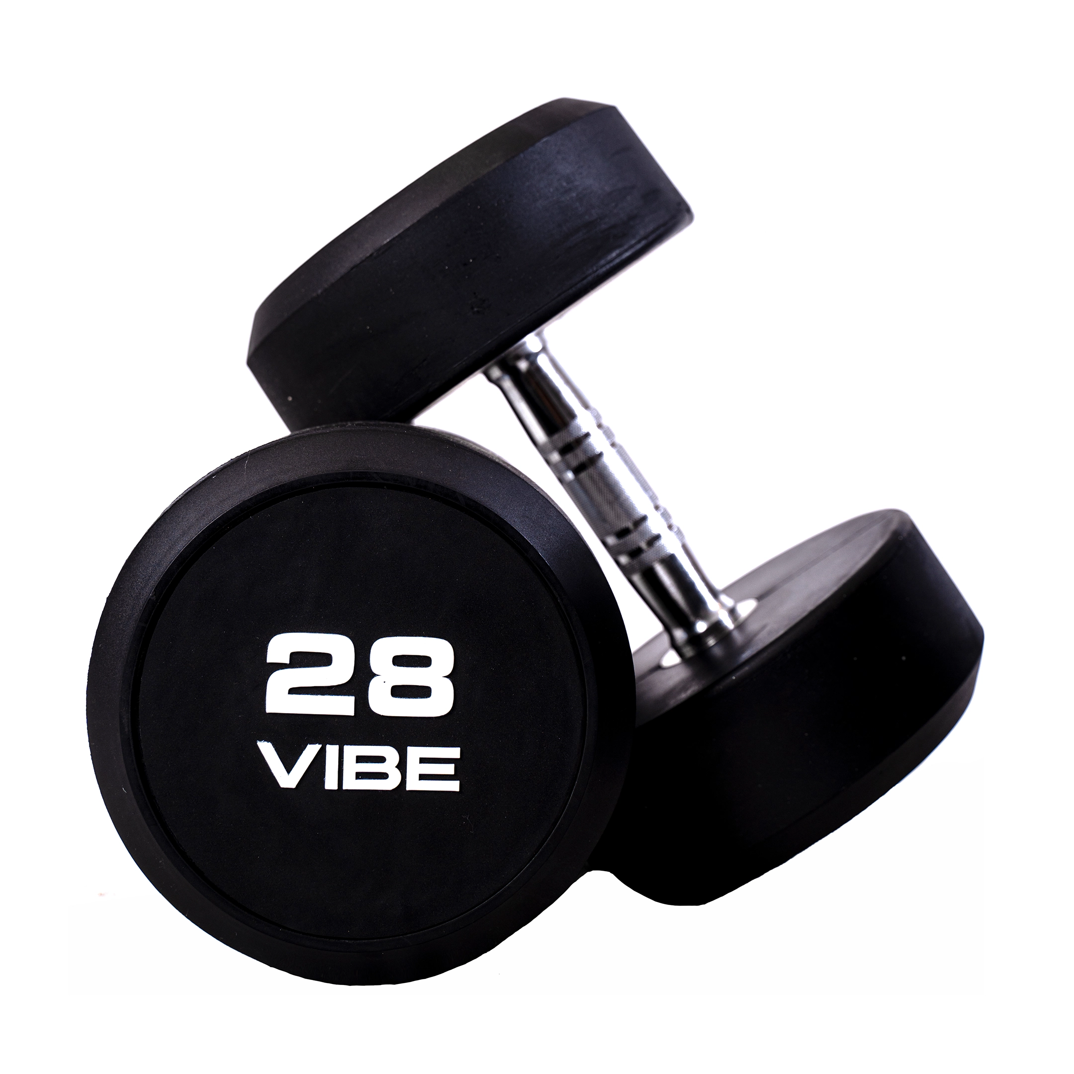 Round Rubber Dumbbells, 28 Kg (Pair)