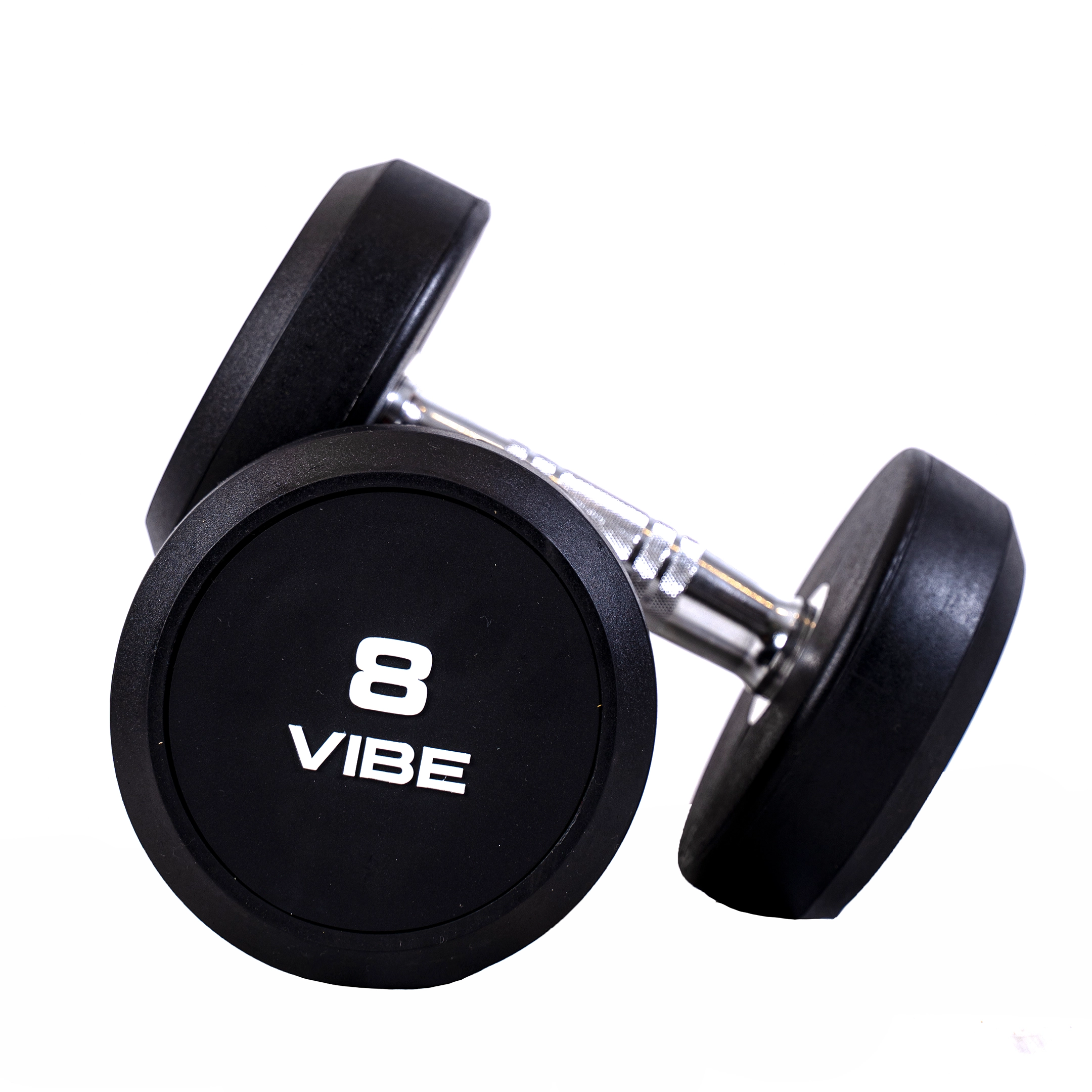Round Rubber Dumbbells, 8 Kg (Pair)