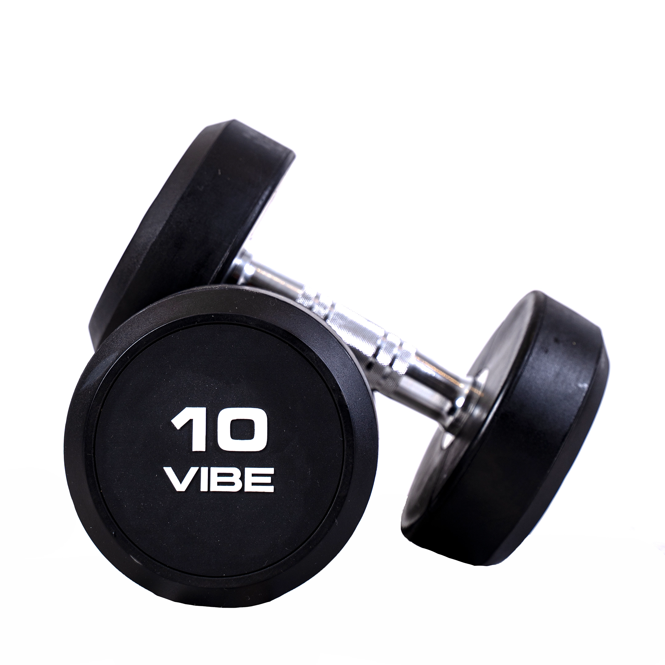 Round Rubber Dumbbells, 10 Kg (Pair)