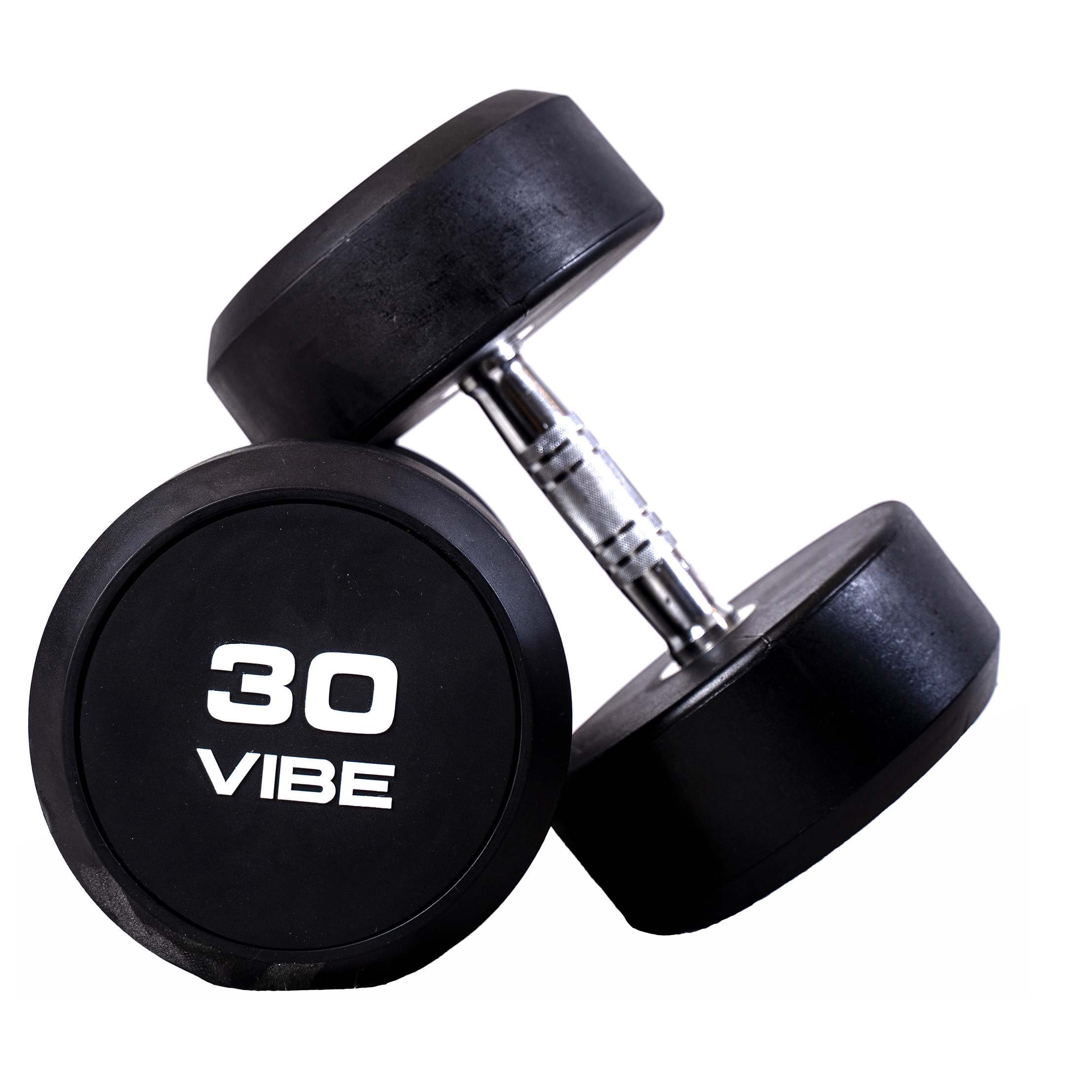 Round Rubber Dumbbells – 30 Kg (Pair)