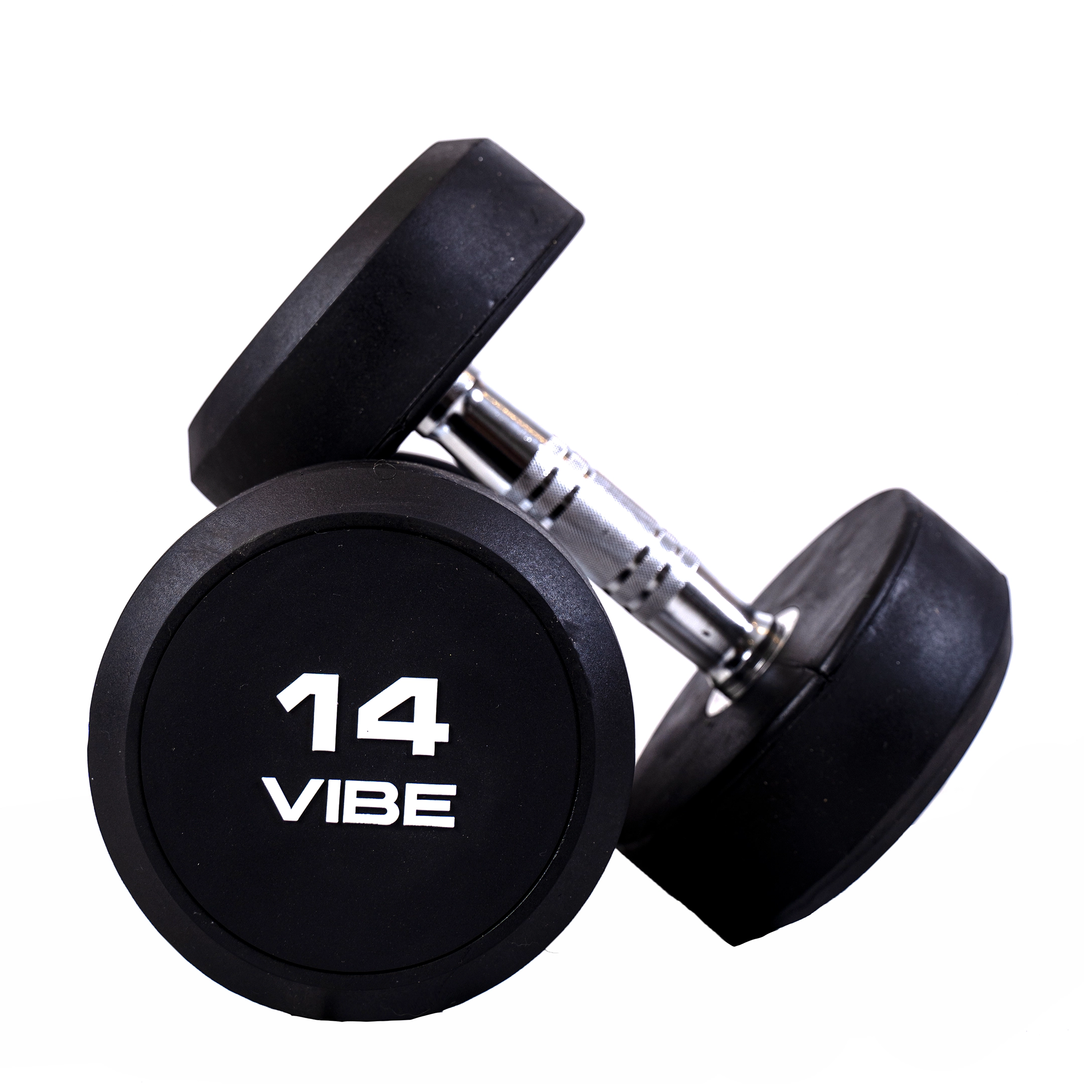 Round Rubber Dumbbells, 14 Kg (Pair)