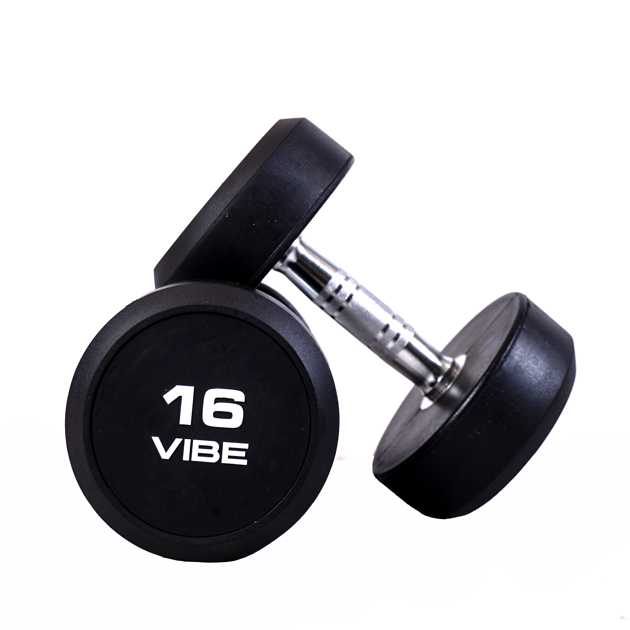 Round Rubber Dumbbells, 16 Kg (Pair)