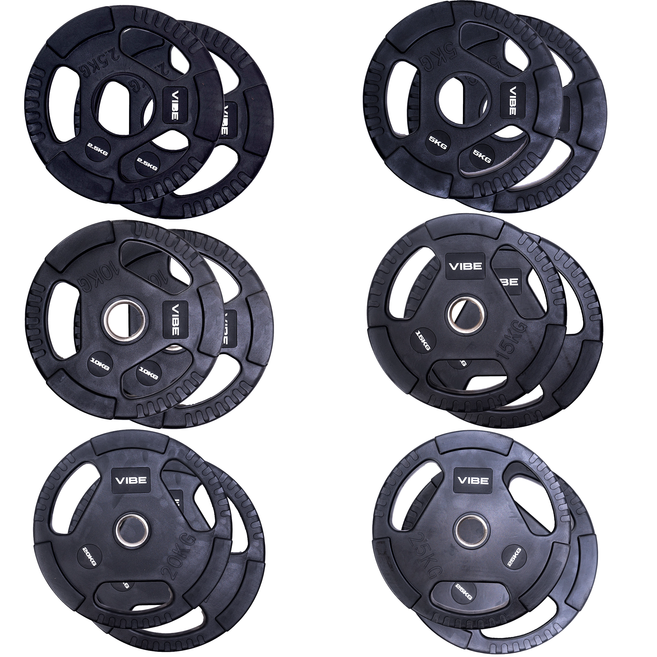 Rubber Coated Weight Plate Set, 2.5 – 25 Kg (Pairs)